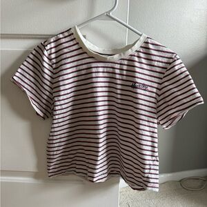 Hurley Red and White Striped Tee